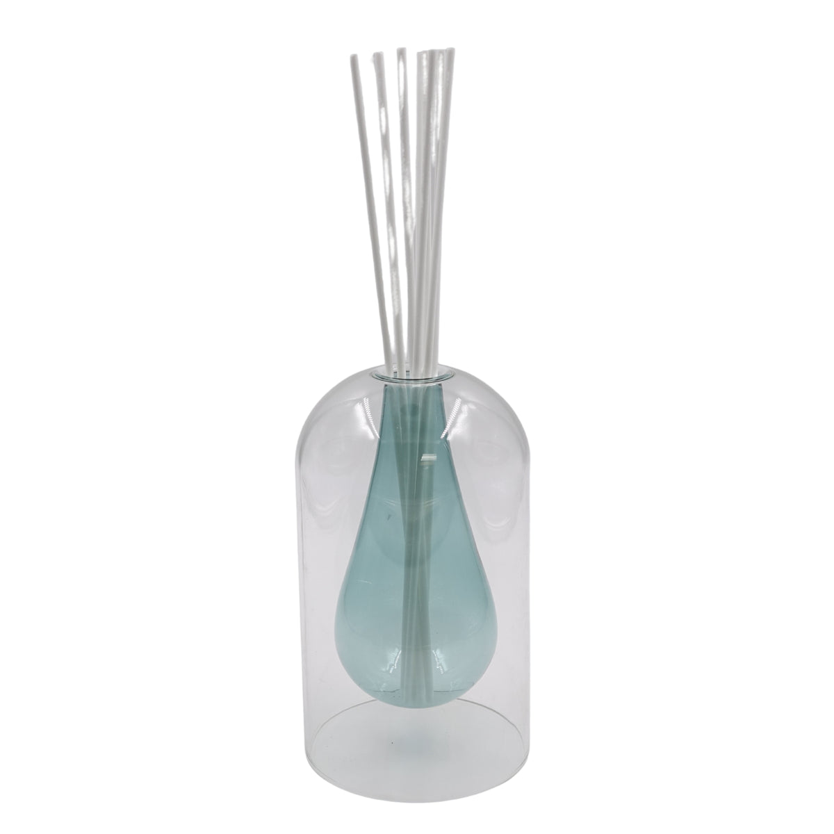 Woodside Home Living Round Double Walled Reed Diffuser - Aqua