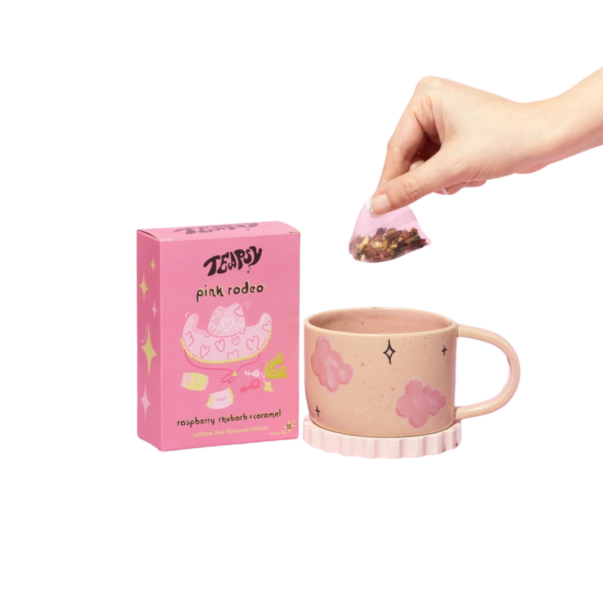 Caramel Rhubarb & Raspberry Tea - Pink Rodeo - Princess - 15 Tea Bags