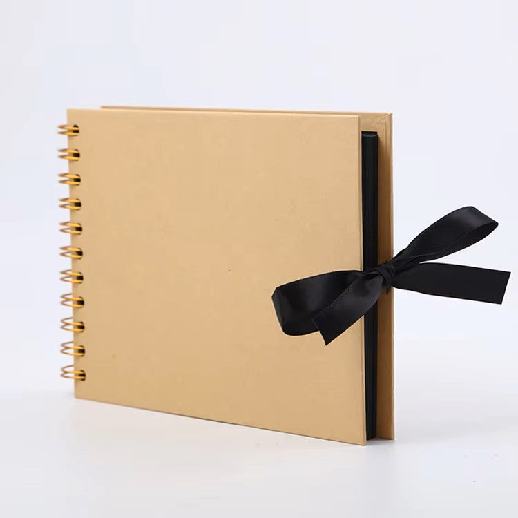 Woodside Home Living Ribbon Tie Scrap Book Style Photo Album 21.5cm x 15cm brown