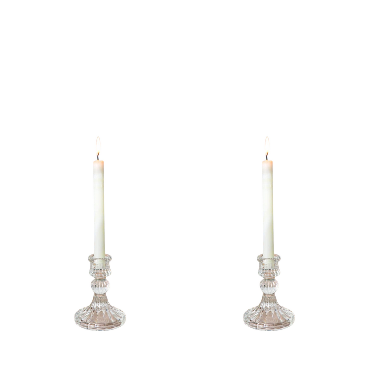 Woodside Home Living Vintage Style Glass Dinner Candle Holders double