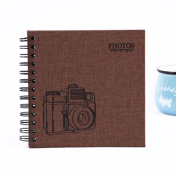 Woodside Home Living Linen Cover Scrap Book Style Photo Album 17cm x 17cm - brown