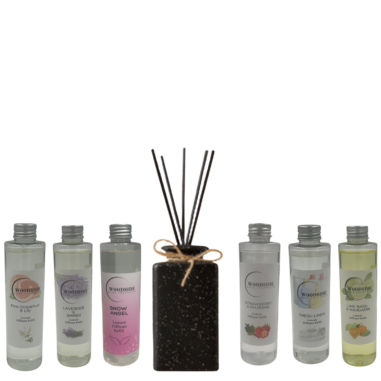 Woodside Pastel Black Ceramic Reed Diffuser Vase with Woodside Luxury Refill