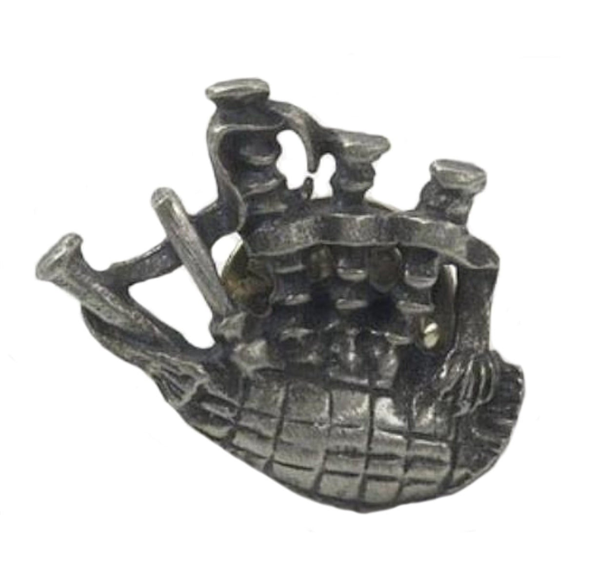 English Pewter Tie Pin or Lapel Badge - Bagpipes