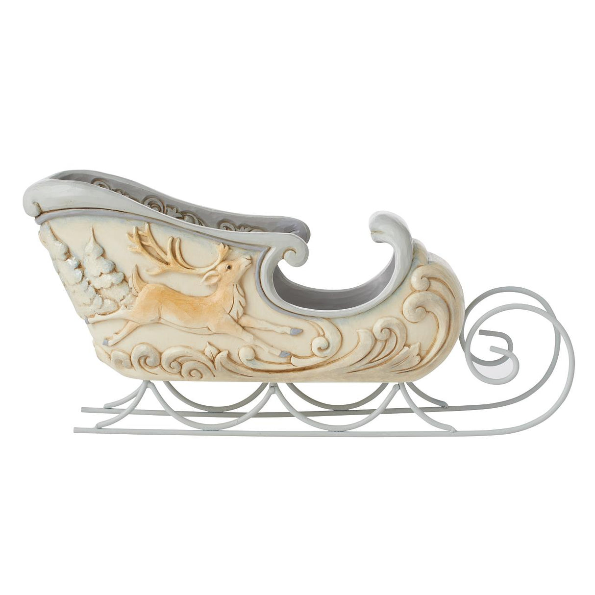 heartwood creek white woodland sleigh centrepiece figurine
