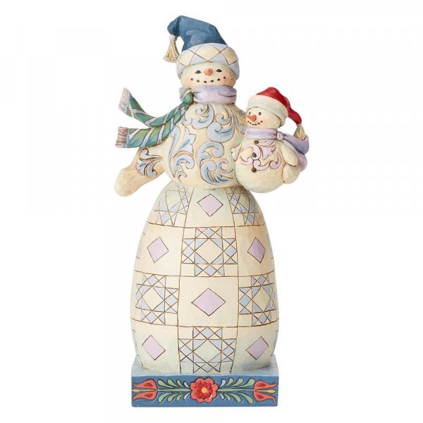 heartwood creek bundled in love snowman with snowbaby figurine