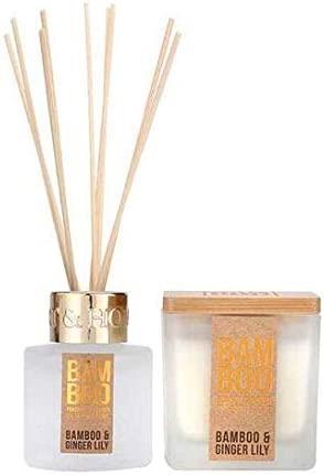 Bamboo Small Jar & Reed Diffuser Gift Set Bamboo