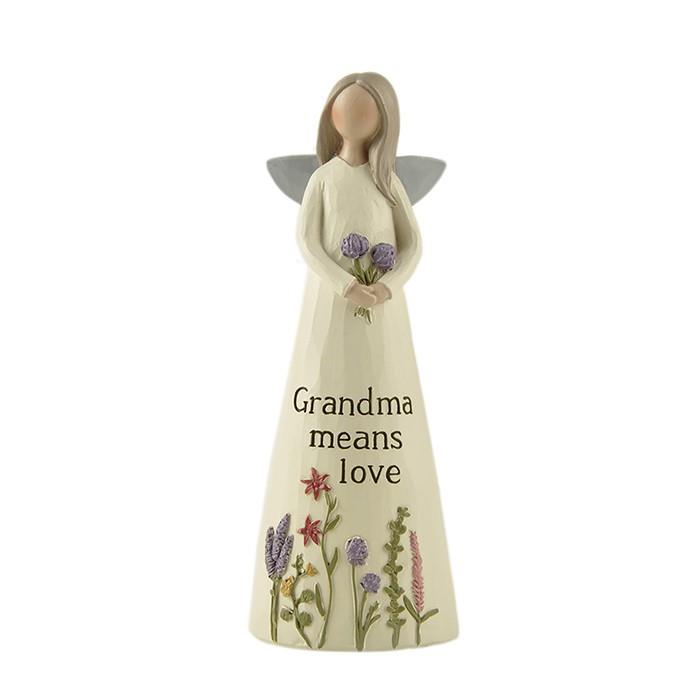 Feather & Grace Angel Figurine - Grandma Means Love