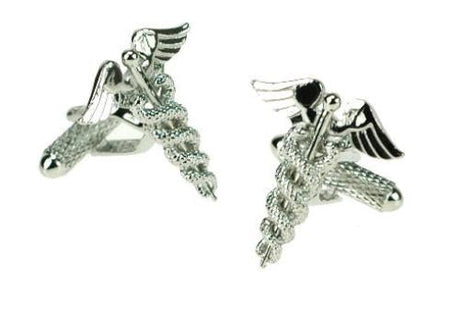 Caduceus Traditional Doctors Emblem Cufflinks