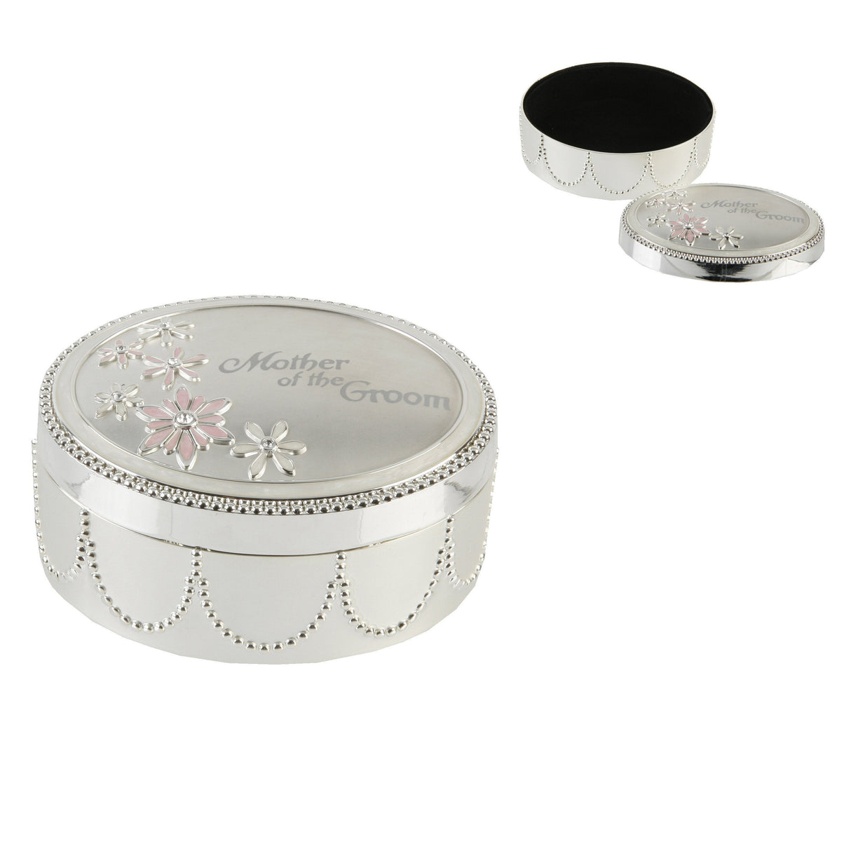 Juliana Wedding Party Silver Plated Trinket Box - Mother of the Groom Keepsake