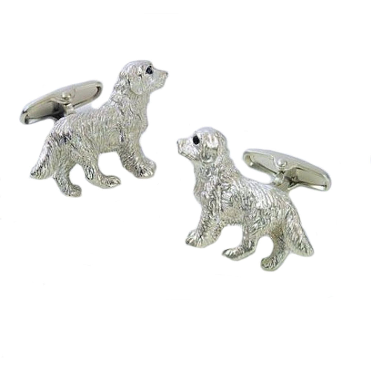 Silver Retriever Dog Cufflinks