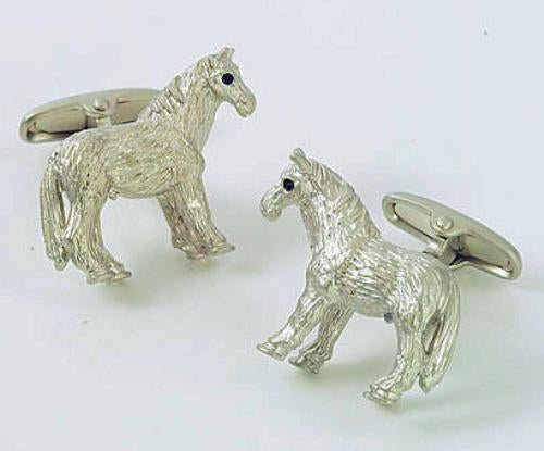 Silver Shire Horse Cufflinks