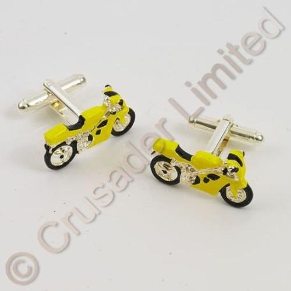 Motorbike Cufflinks yellow