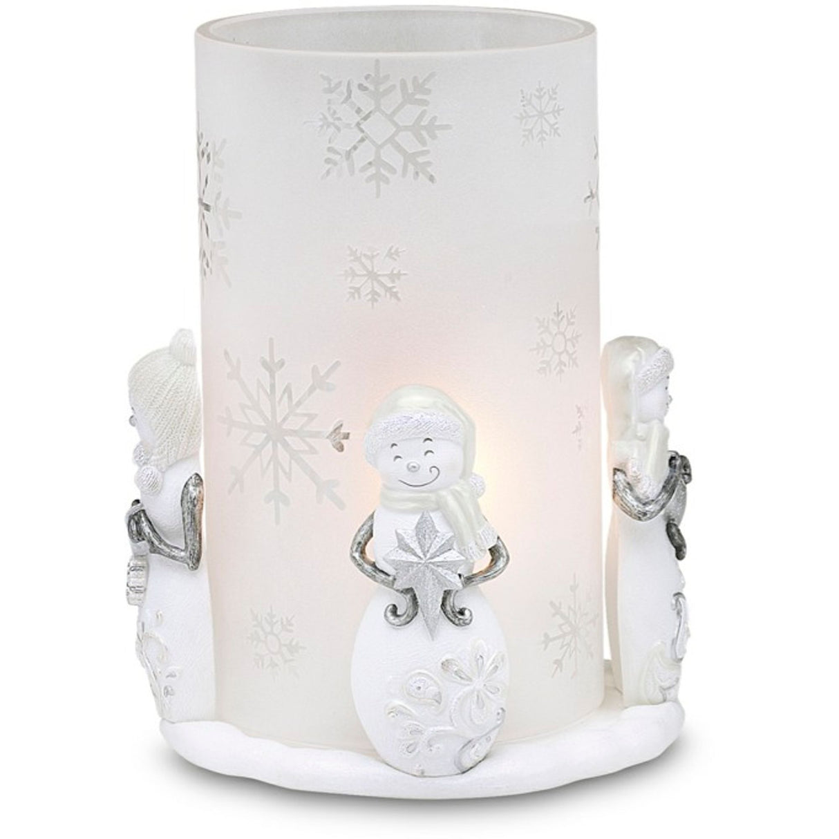 Perfectly Presented Snowman Candle Holder - Winter Wonderland