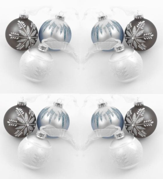 Christmas Tree Baubles - Alpine Holiday Pack of 12 Assorted