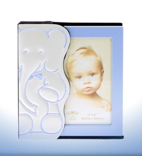 Baby Photo Album Holds 48 4x6" Prints - Blue Elephant Design
