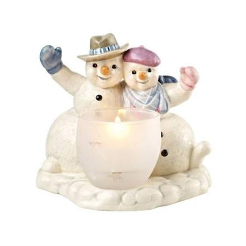 Goebel Winter Greetings Snowmen with Tea Light Candle Holder