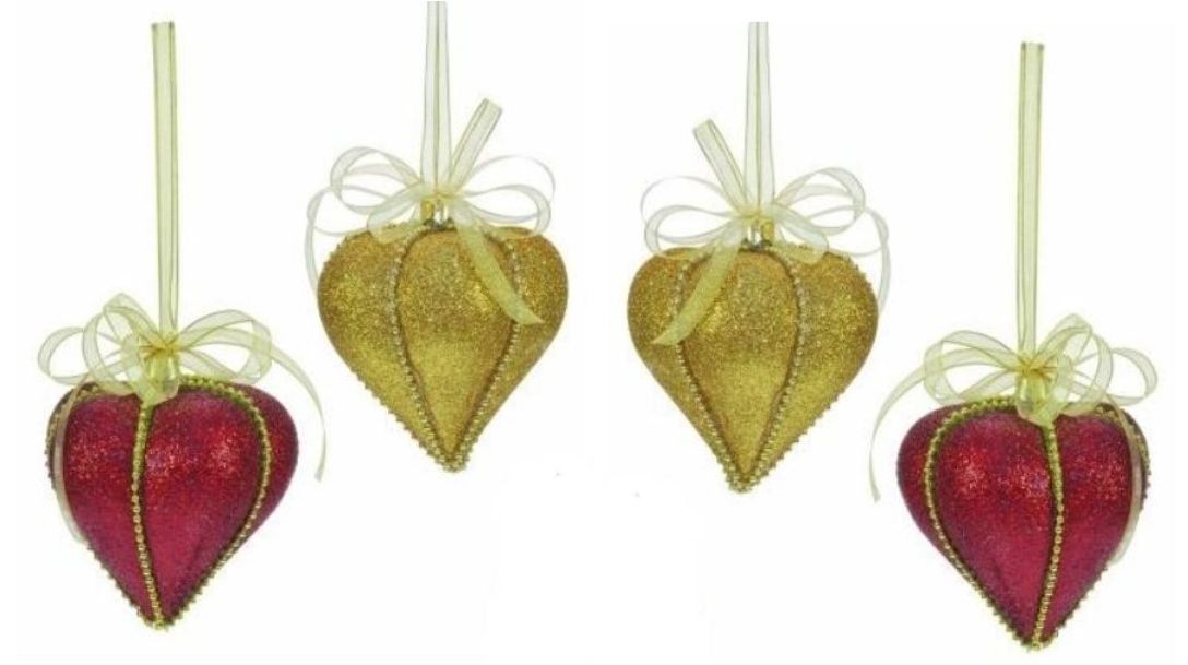 Weiste Christmas Tree Decorations Set of 4 - Red & Gold Slavic Elegance Bauble