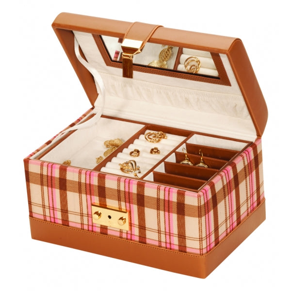 Mele & Co Summer Jewellery Case - Pink Plaid Wendy