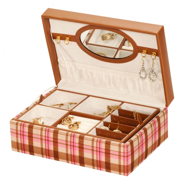 Mele & Co Summer Jewellery Box - Pink Plaid Wendy