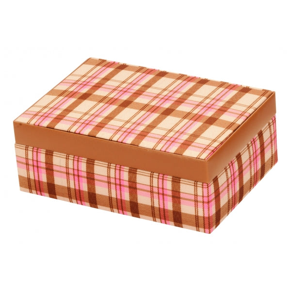 Mele & Co Summer Jewellery Box - Pink Plaid Wendy