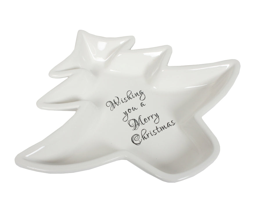 Christmas Tableware - Nibble Plate Wishing You a Merry Christmas