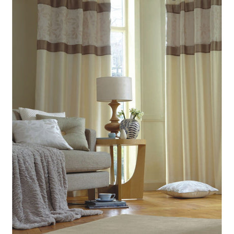 Catherine Lansfield Faux Silk Lined Eyelet Curtains 46" x 72" -