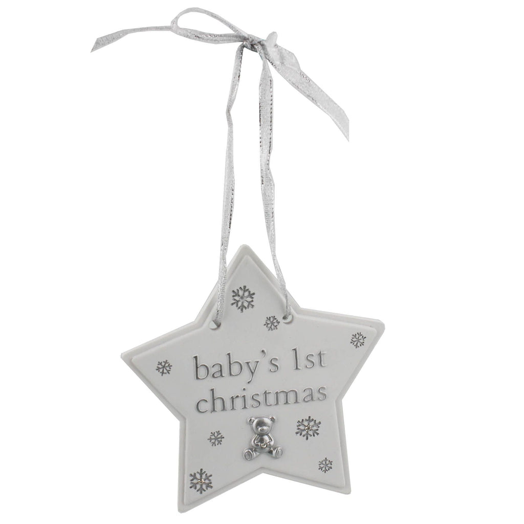 Bambino Christmas Tree Hanging Decoration - Baby's 1st Christmas Star - Crusader Gifts