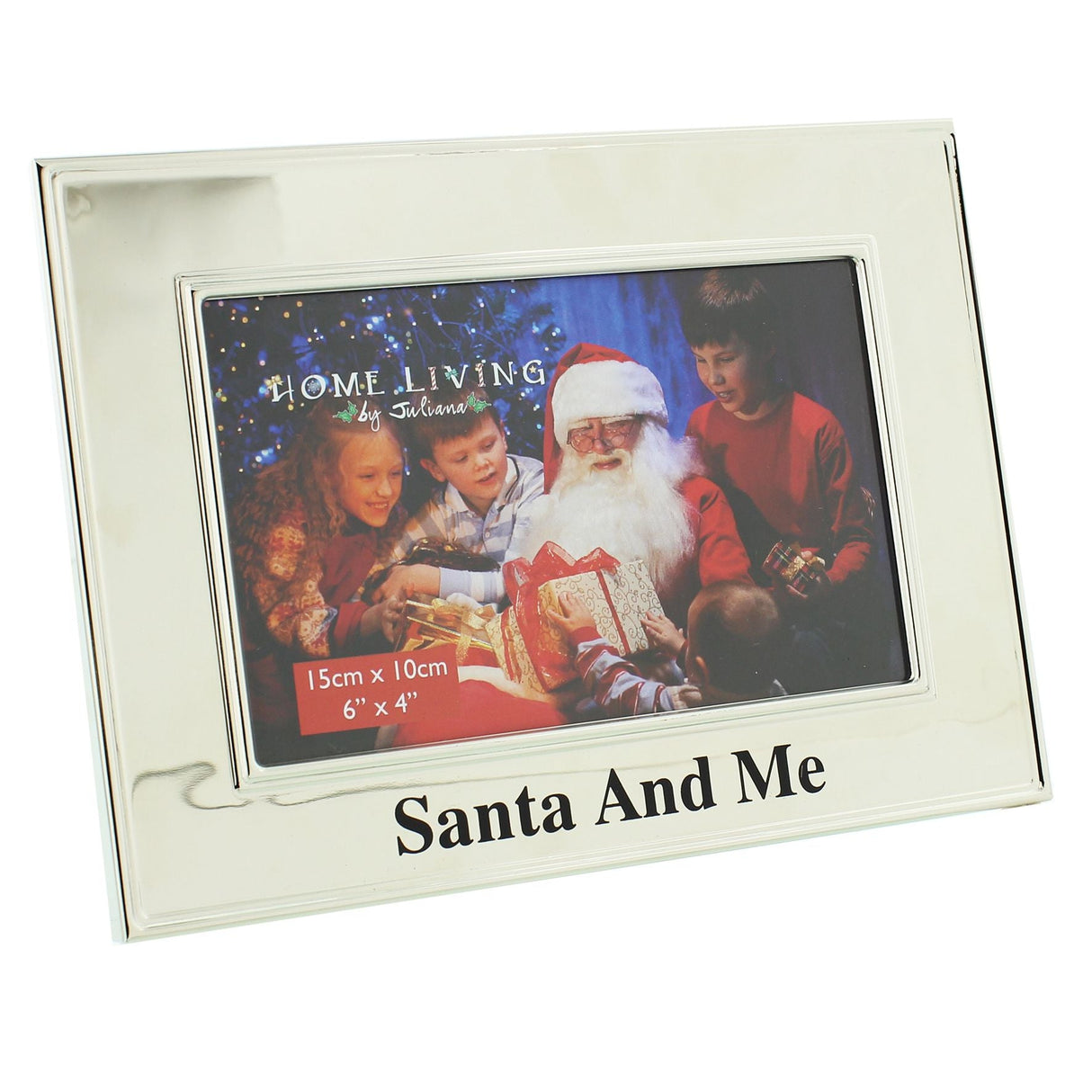 Home Living Silver Plated Christmas Photo Frame 6" x 4" - Santa and me