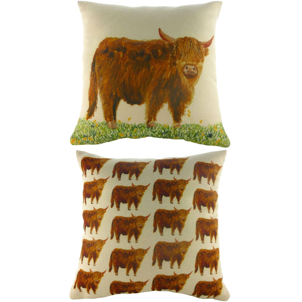 Evans Lichfield Majestic Beasts Collection Cushion Cover: Highland Cow 17x17"