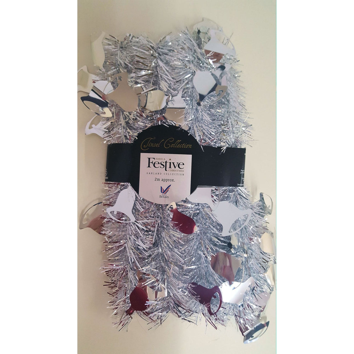 Christmas Tree Tinsel - Silver Bell 2m