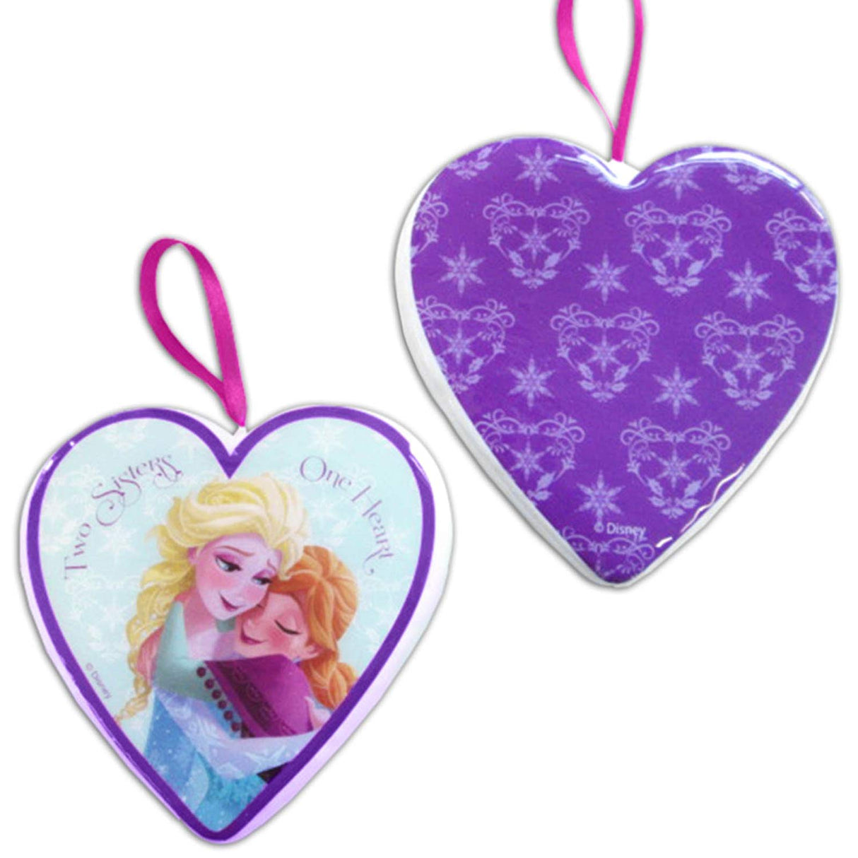 Disney Frozen Hanging Ornaments - Anna & Elsa Heart Pack of 2