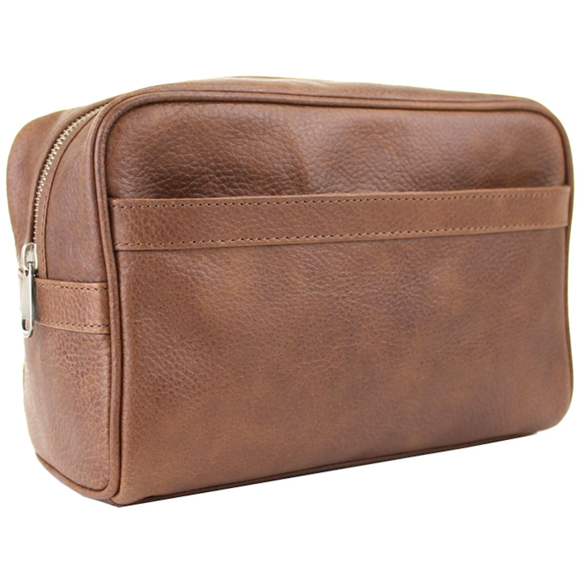 British Bag Company Oily Leather Wash Bag - Tan