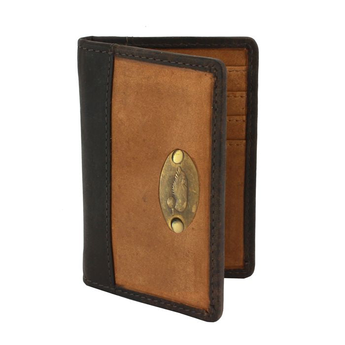 British Bag Company Duck Logo Leather Credit Card Holder - Tan/Brown