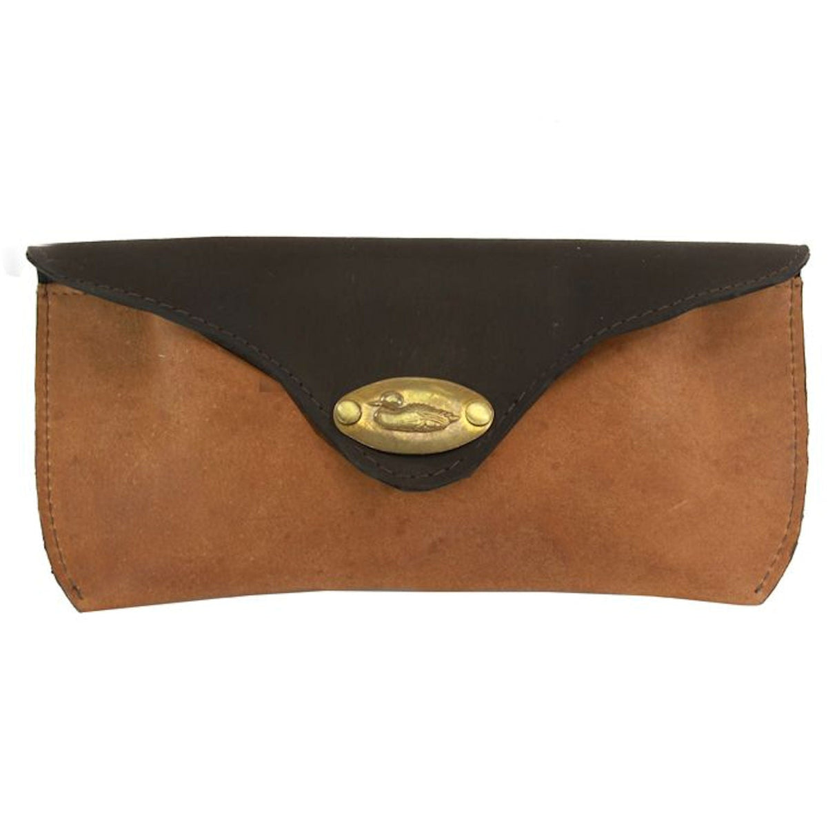 British Bag Company Duck Logo Leather Glasses Case - Tan/Brown