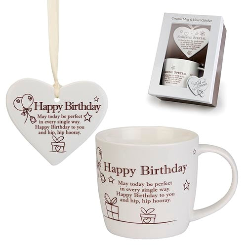 heart and mug set, happy birthday design
