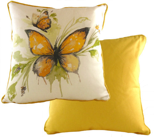 Evans Lichfield Papillon Collection Piped Cushion Cover: Saffron 17x17"
