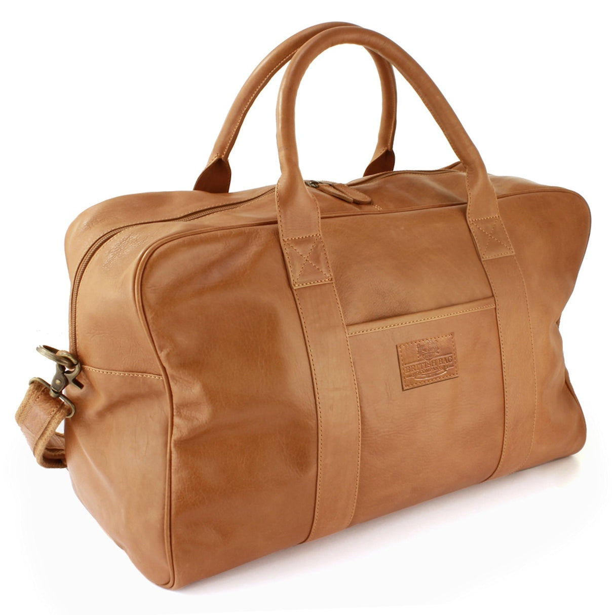 British Bag Company Leather Holdall - Tan