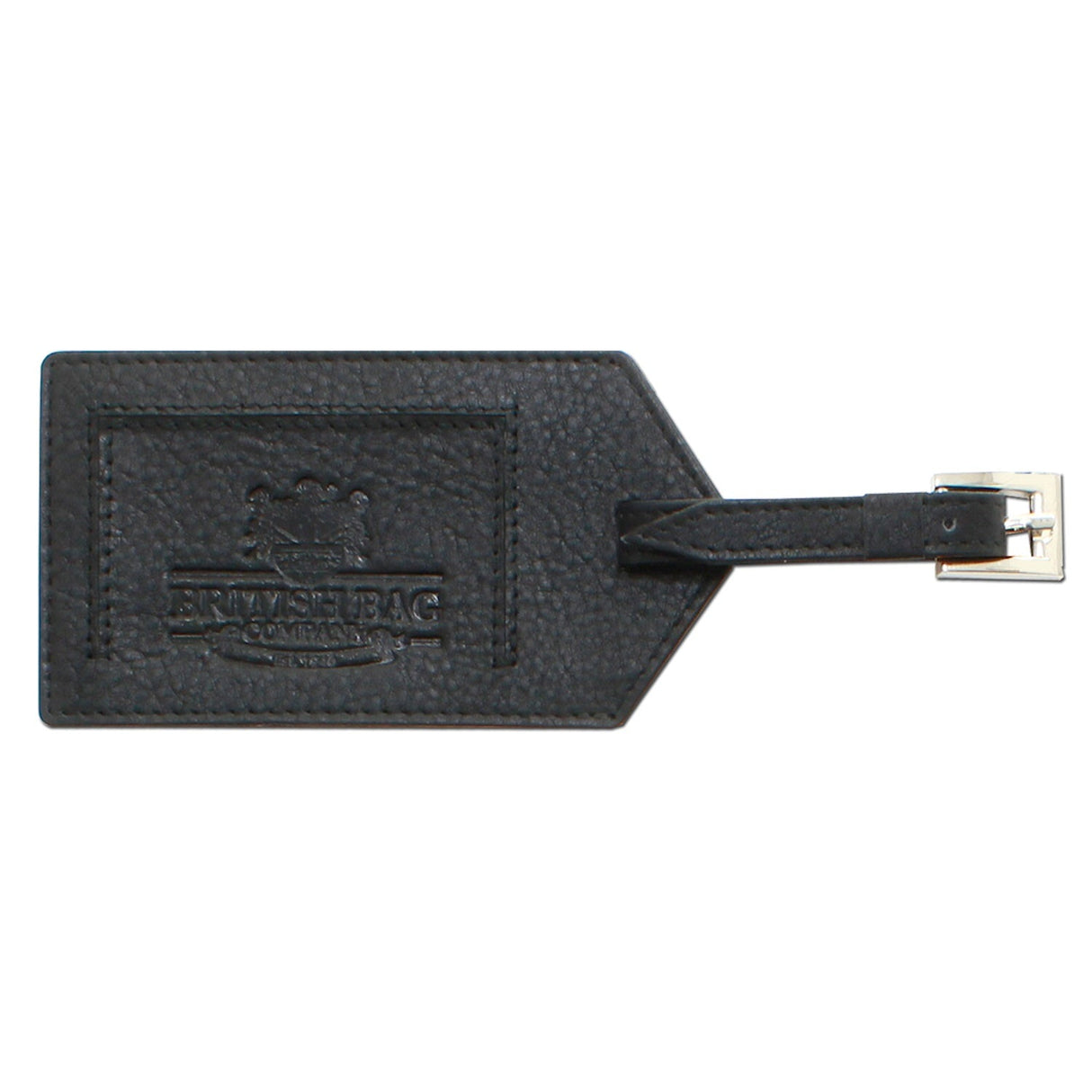 British Bag Company Leather Luggage Tag - Black