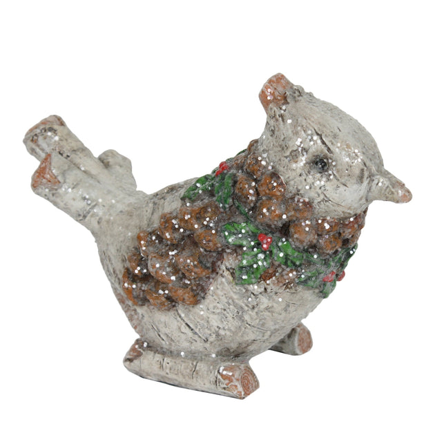 Christmas Decoration - Carved Glitter Ornament Festive Bird