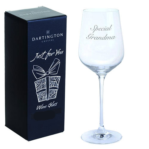 Dartington Crystal Wine Glass: Special Grandma