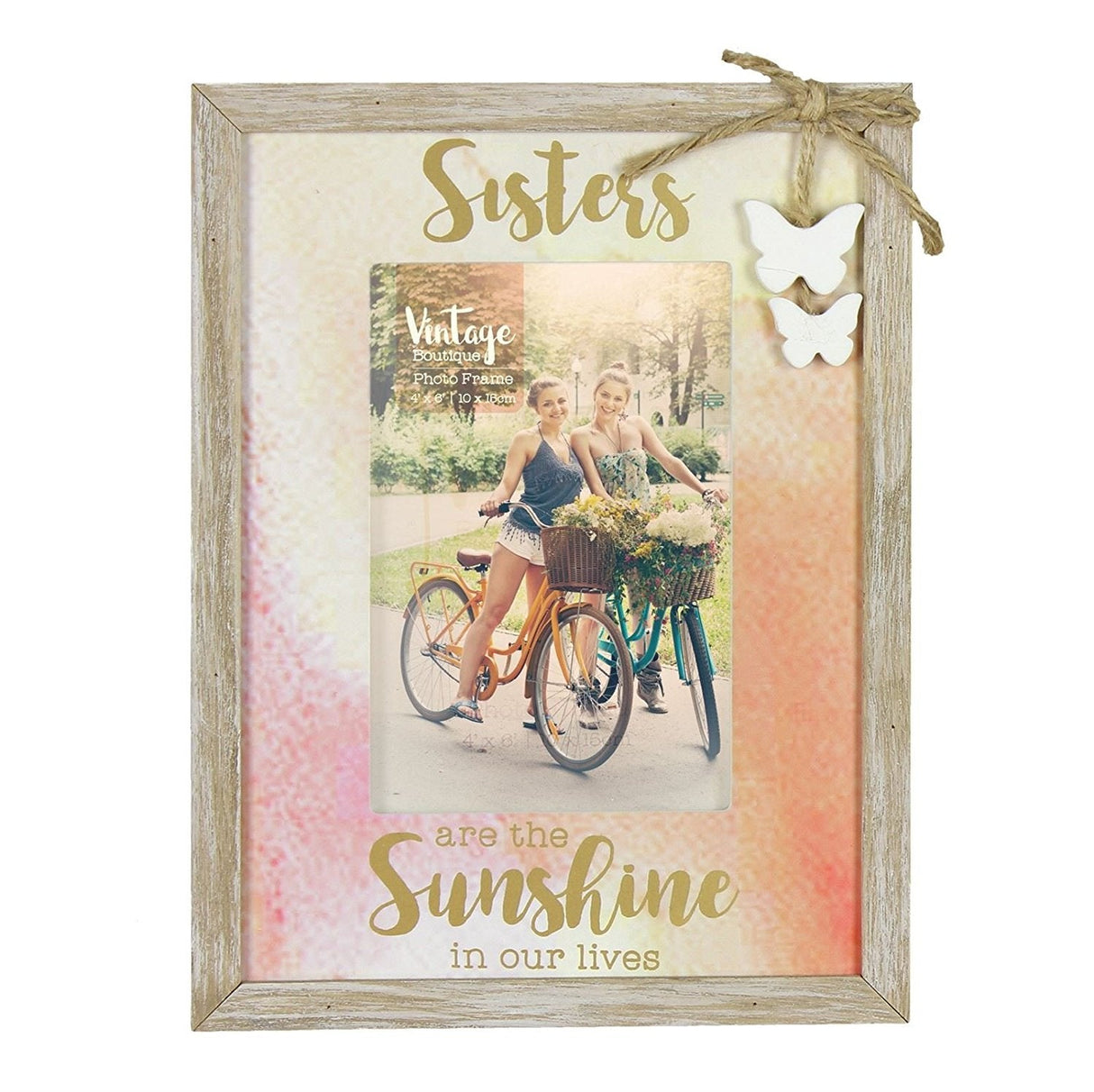 Vintage Boutique Photo Frame 4" x 6" - Sisters