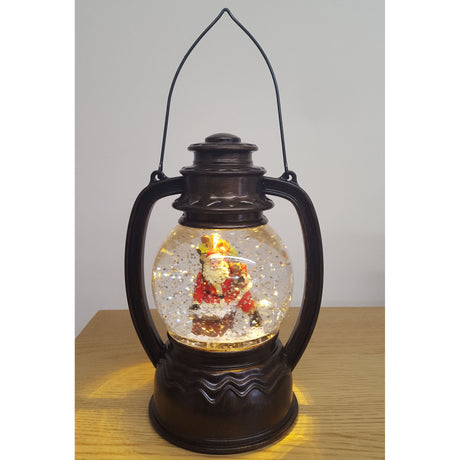 Christmas Lantern with LED Water Globe -Santa Claus
