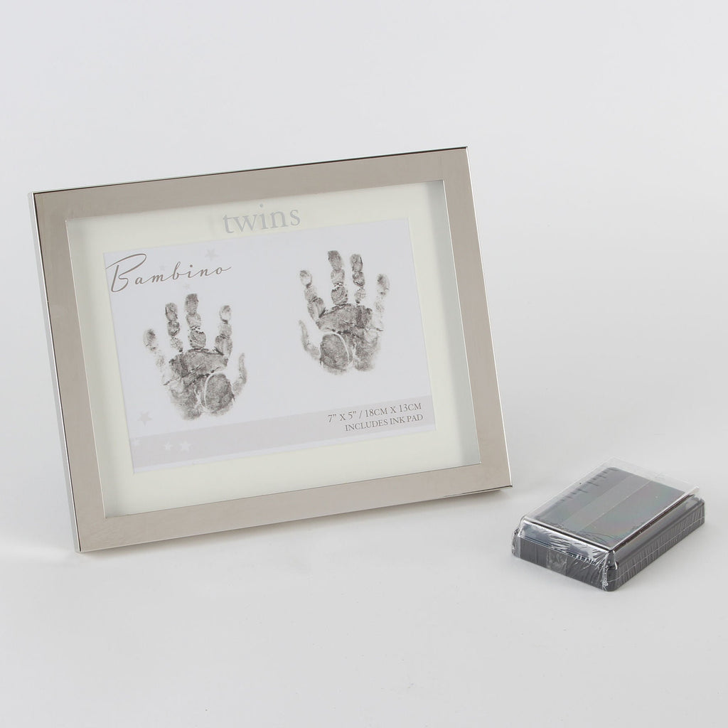 Bambino Baby Handprint Frame with Ink Pad - Twins - Crusader Gifts