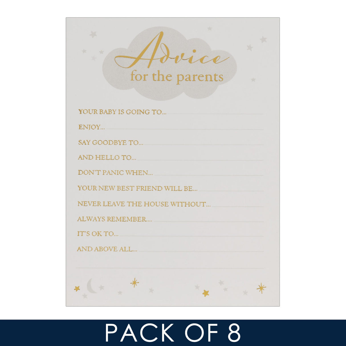 Bambino Baby Shower Party Advice Card Game - Crusader Gifts