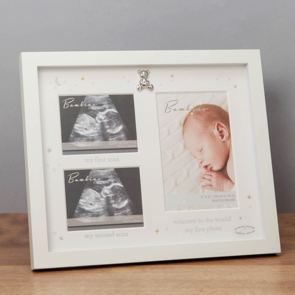 Bambino Baby Scan Collage Photo Frame - First Photo & First/Second Scans - Crusader Gifts