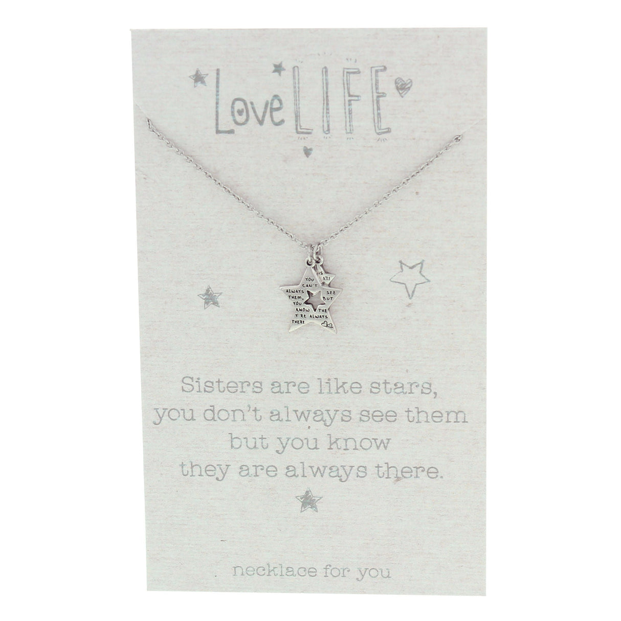 Celebrations Love Life Sentiment Necklace - Sister