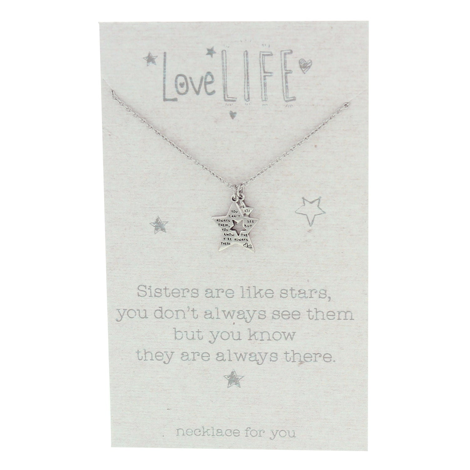 Celebrations Love Life Sentiment Necklace - Sister