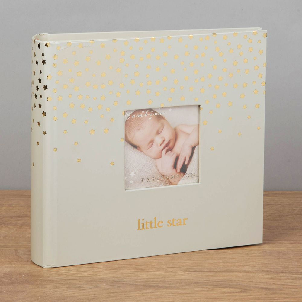 Bambino Little Stars Photo Album Holds 80 4" x 6" Prints - Little Star - Crusader Gifts