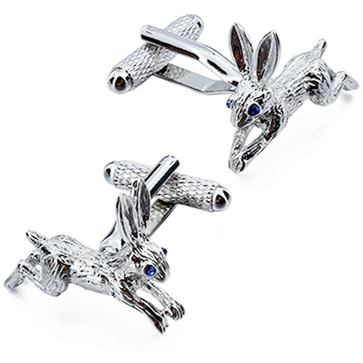 Running Hare with Crystal Eyes Cufflinks