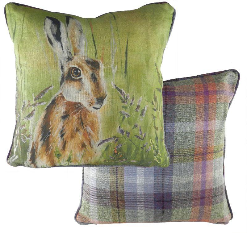 Evans Lichfield Country Manor Collection Piped Cushion  Cover: Hare 17x17"